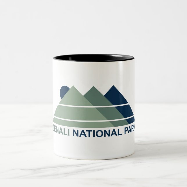 Denali National Park Mountain Sun Two-Tone Coffee Mug (Center)