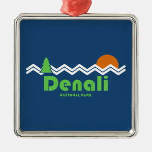 Denali National Park Retro Metal Tree Decoration