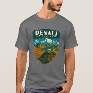 Denali National Park Retro Mountain Wilderness Sti T-Shirt