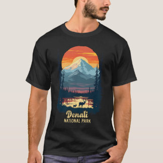 Denali National Park Retro Sunset Wilderness Ar T-Shirt