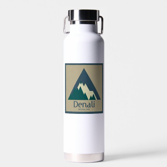 Denali National Park Rustic Water Bottle (Front)