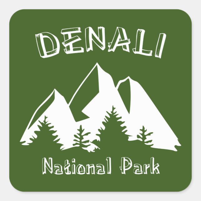 Denali National Park Square Sticker (Front)