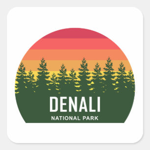 Denali National Park Square Sticker