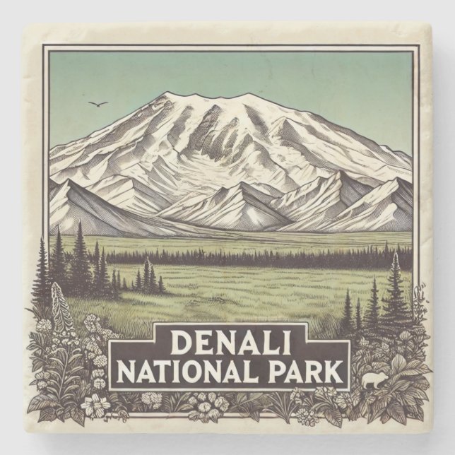 Denali National Park Stone Coaster (Front)