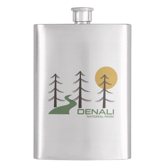 Denali National Park Trail Hip Flask (Front)