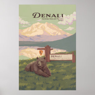 Denali National Park Travel Poster