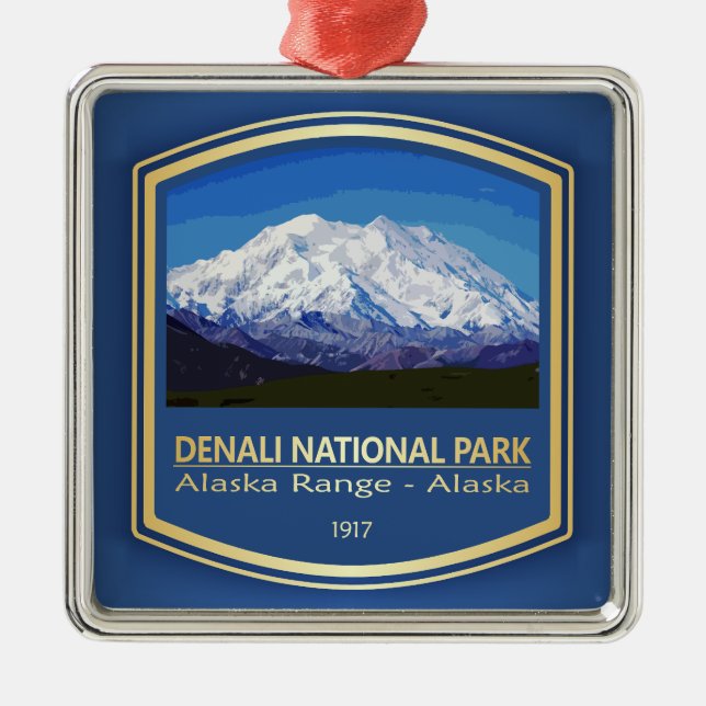 Denali NP (PF1) Metal Tree Decoration (Front)