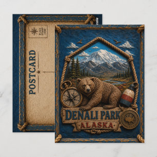Denali Park Alaska Postcard Vintage Travel