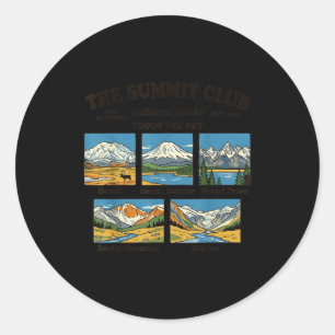 Denali rainier grand teton rocky mountain glacier classic round sticker