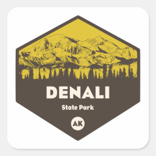 Denali State Park Alaska Square Sticker