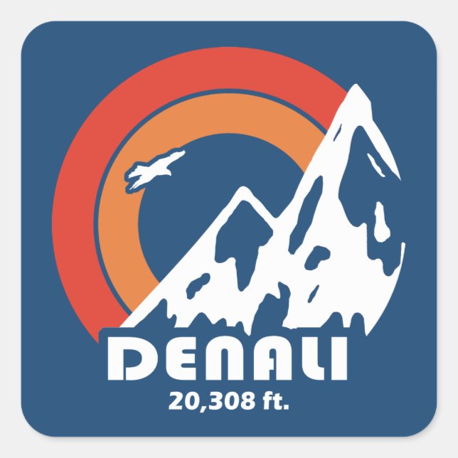 Denali Sun Eagle Square Sticker (Front)