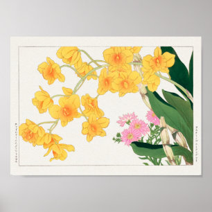 Dendrobium, China aster by Tanigami Konan Poster