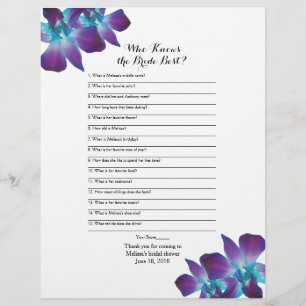 Dendrobium Orchid Bride Best Bridal Shower Game