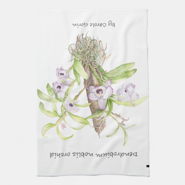 Dendrobium Orchid Tea Towel (Vertical)