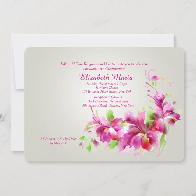 Dendrobium Orchids Invitation (Front)