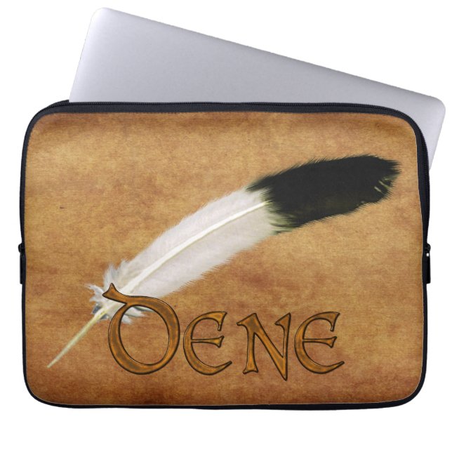 DENE Native American Feather Laptop Sleeve (Front)