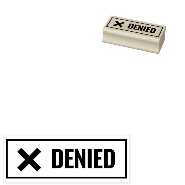 Denied cross mark office symbol ✖ custom  rubber stamp (Stamped)