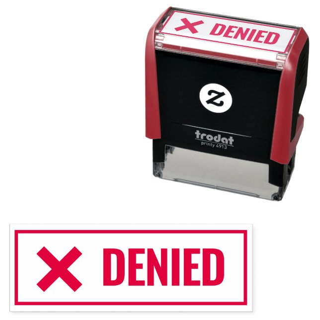 ✖ Denied red cross mark red symbol custom office Self-inking Stamp (In Situ)