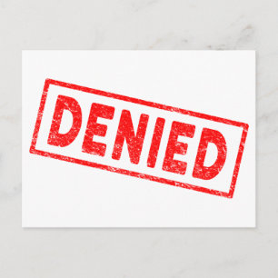 Denied Red Rubber Stamp Postcard