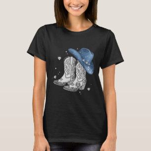 Denim & Diamonds Black Tee Western Cowgirl Boo