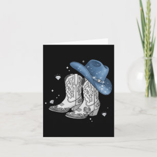 Denim & Diamonds Black Tee Western Cowgirl Boo Card