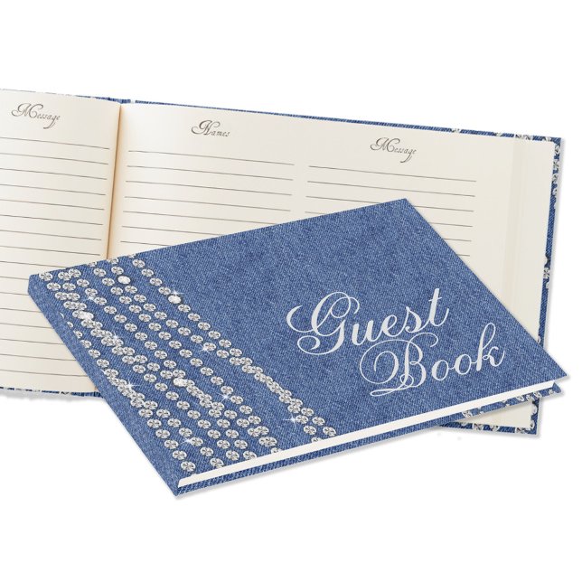 Denim and Diamond Birthday Party Guest Book (Creator Uploaded)