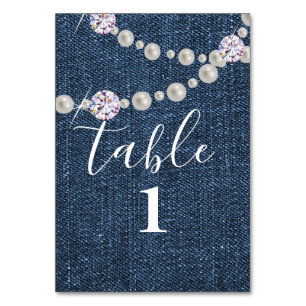 denim and diamond, table card