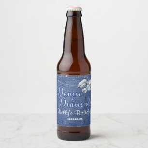 Denim and Diamonds Beer Bottle Label