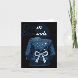 Denim And Diamonds Bow Ladies Girls Jeans Women Card