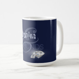 Denim and diamonds coffee mug