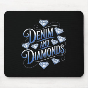 Denim And Diamonds Country Western Bachelorette Pa Mouse Mat