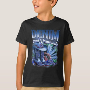Denim And Diamonds Country Western Cowgirl Boots P T-Shirt