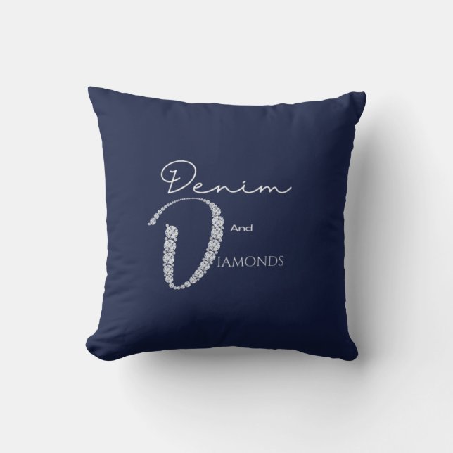 Denim and diamonds  cushion (Front)