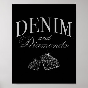 Denim And Diamonds Glam Cowgirl Party  Poster