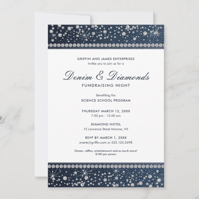 Denim and Diamonds Invitation (Front)
