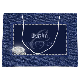 Denim and diamonds large gift bag