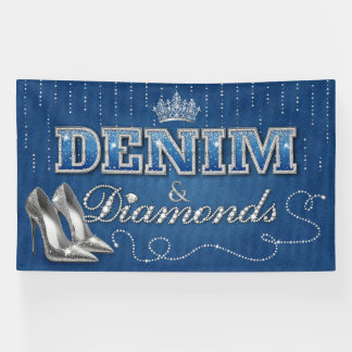 Denim and Diamonds party  Banner