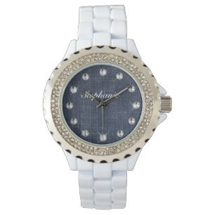 Denim and Diamonds Personalised Watch
