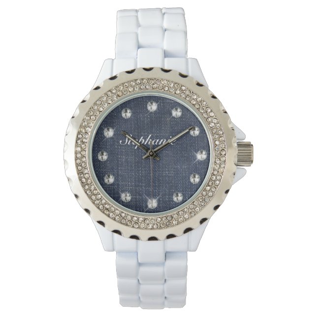 Denim and Diamonds Personalised Watch (Front)