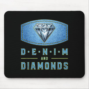 Denim and diamonds western fashion concert party mouse mat