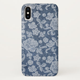 Denim and Lace Chic Glam Phone Case
