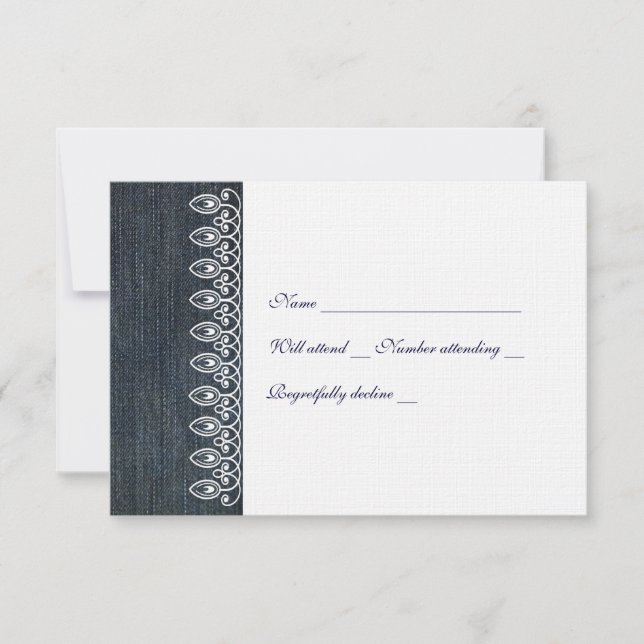 Denim and Lace rsvp with envelope (Front)