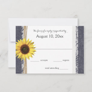 Denim and Lace Sunflower Wedding RSVP
