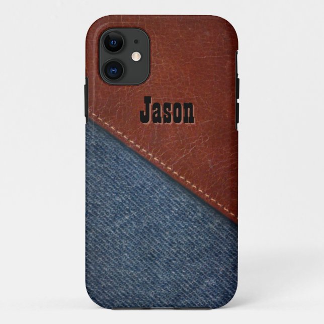 Denim and Leather Case-Mate iPhone Case (Back)