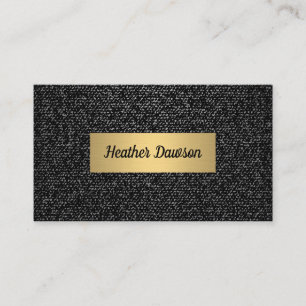 Denim and Metallic Gold Business Card