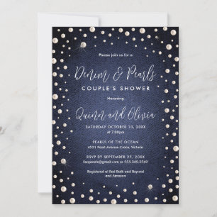 Denim and Pearls Invitation