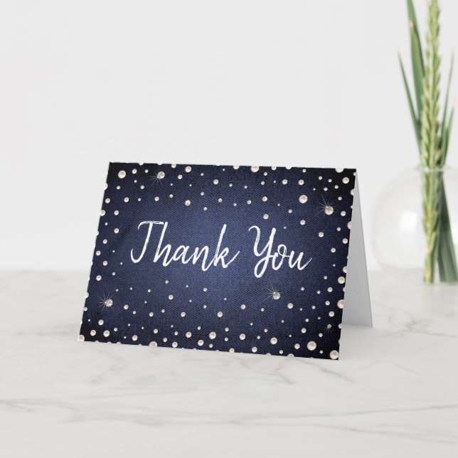 Denim and Pearls Thank you Card (Front)