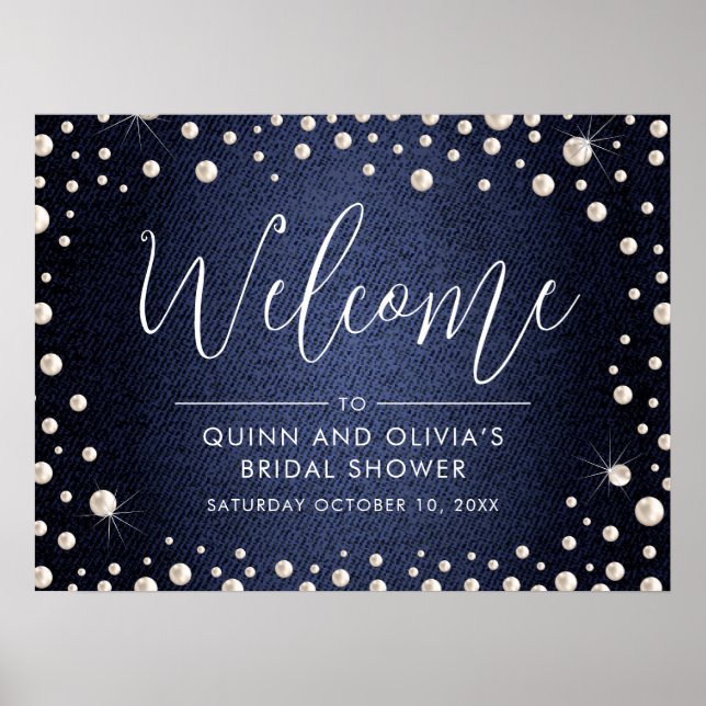 Denim and Pearls Welcome Sign (Front)