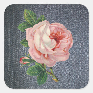 Denim and Vintage Rose Stickers