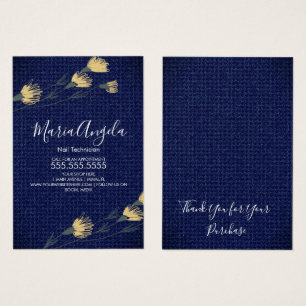 Denim and Wild Flowers Yellow Blue Jewellery Cards